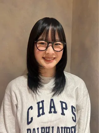 セミロング 縮毛矯正/アレンジ FACE。ゆのんのヘアスタイル