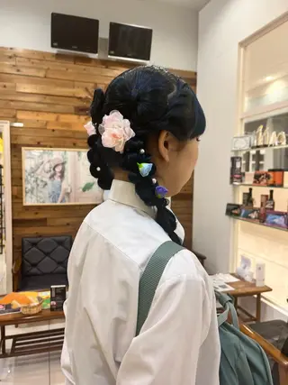 ヘアアレンジ らいむ/レイヤー/ /イヤリングカラーのヘアスタイル