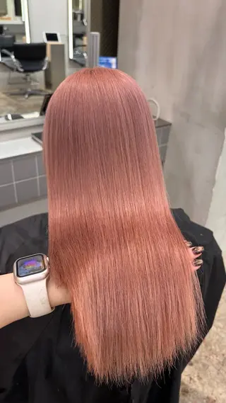 ロング るかハイトーンピンク カラー/プルエクステのヘアスタイル