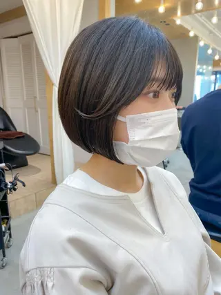 ミディアム カラー ♥️ボブ韓国風ヘア ♥️久保田夢美のヘアスタイル