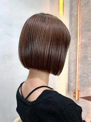 ショート カラー ヘアアレンジ 縮毛矯正🤍 盛れるボブ/ひかりのヘアスタイル