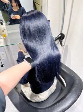 セミロング カラー ヘアアレンジ メンズ キッズ 🦋重くない暗髪🦋 Hana🦋のヘアスタイル