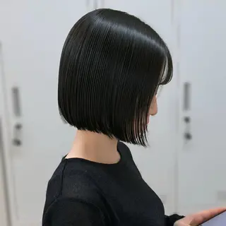 セミロング ストンボブ/ 縮毛矯正/岩澤脩太のヘアスタイル