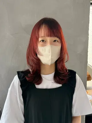 セミロング ウルフ レイヤー パーマ🪐MANAのヘアスタイル