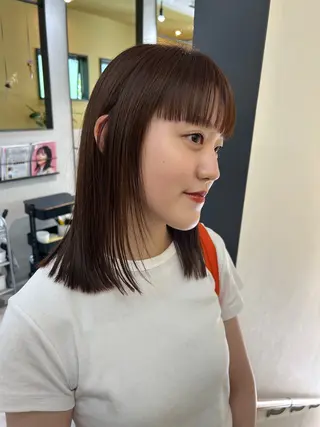 ミディアム カラー hub hair レイヤー/透明感のヘアスタイル