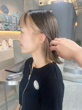 ミディアム カラー 前橋 姫奈のヘアスタイル