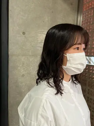 ミディアム パーマ ボブパーマコテ巻き風 パーマNo1深江秀平のヘアスタイル