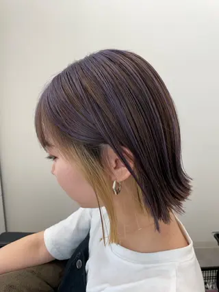 ミディアム カラー 末石 智のヘアスタイル