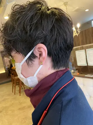 パーマ メンズ 柳内 崚平のヘアスタイル