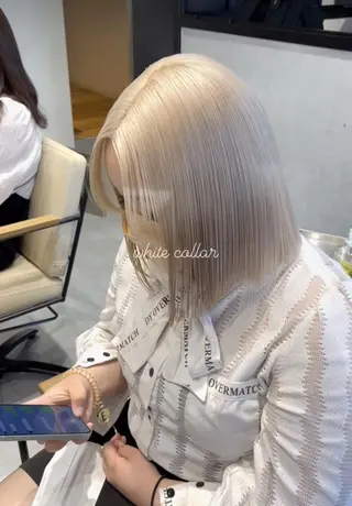 ミディアム カラー パーマ ヘアアレンジ キッズ ネイル マツエク・マツパ アイブロウ 女性専用サロン梅田 髪質改善カラーakiのヘアスタイル