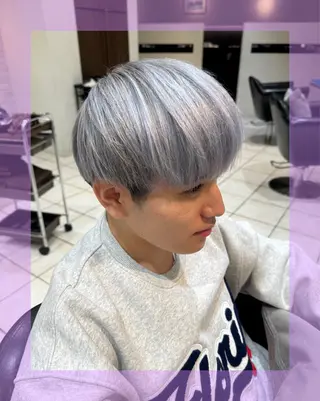ショート カラー メンズ ブリーチ♡メンズ マッシュ♡MIUのヘアスタイル