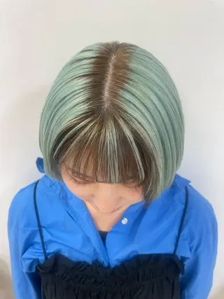 カラー シャドウパーマ／骨格 矯正カット　トモキのヘアスタイル