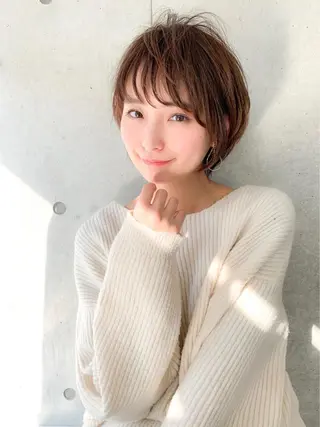 ショート カラー パーマ ヘアアレンジ 🎀愛されモテヘア♡ 梅澤夏基🎀のヘアスタイル