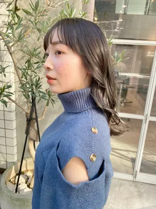 セミロング カラー お悩み解決縮毛矯正 レイヤー達人柴崎大樹のヘアスタイル