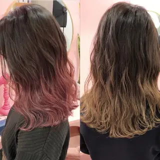 セミロング カラー プル艶職人/ にしものヘアスタイル