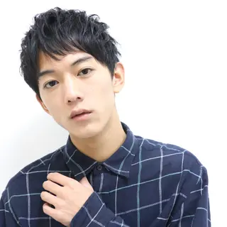 ショート カラー パーマ ヘアアレンジ メンズ キッズ ネイル マツエク・マツパ M字・前髪割れ 改善メンズ特化/栢沼のヘアスタイル