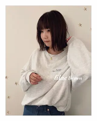 ミディアム カラー 市川 千夏のヘアスタイル