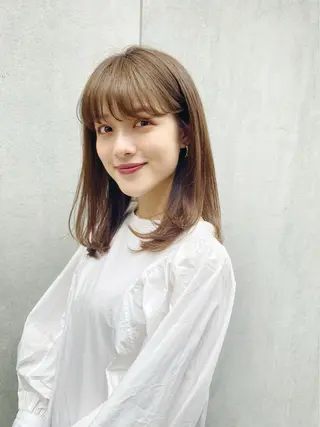 ミディアム カラー ミディアムヘア🌼 さきのヘアスタイル