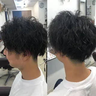 パーマ メンズ ダブルスキルエクステ /羽エクステ白石宇由のヘアスタイル