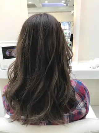 セミロング ロング カラー パーマ 内藤 達也のヘアスタイル
