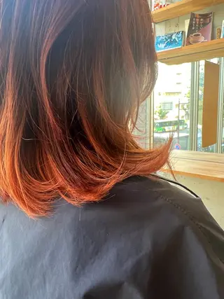 ミディアム カラー 両国駅徒歩1分⭐️ アイロン仕上げのヘアスタイル