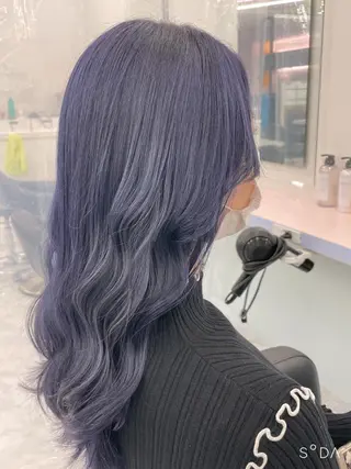 セミロング カラー 🫧ハイトーン🫧 ベージュ🫧徹哉のヘアスタイル