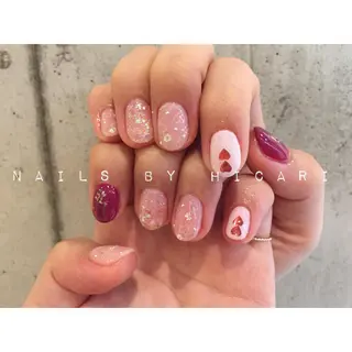 ショート カラー ネイル マツエク・マツパ illum hicariのネイルデザイン