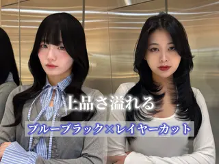 セミロング カラー 今っぽレイヤーカット グレージュ/リョウヤのヘアスタイル