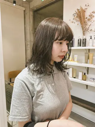 ミディアム パーマ さとう あやかのヘアスタイル