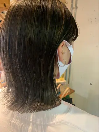 ミディアム カラー パーマ美容師 hanaのヘアスタイル