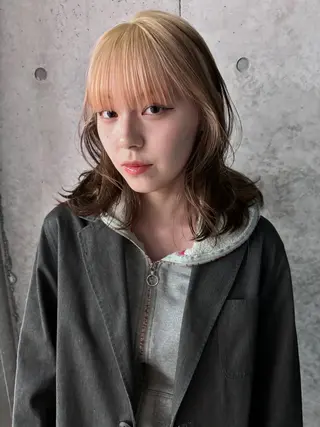 セミロング カラー yuuna/ ハッシュカット🎀のヘアスタイル