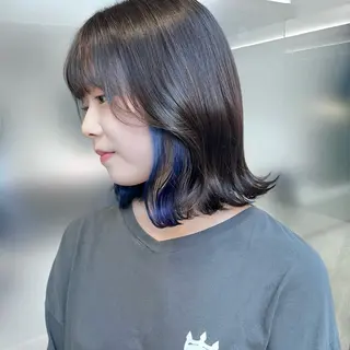 ミディアム カラー 癖毛救済✂️ボブ /髪質改善ストレートのヘアスタイル