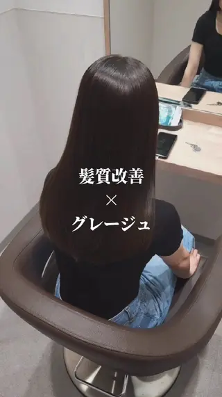 セミロング カラー 縮毛矯正をしている人 のためのカラーのヘアスタイル