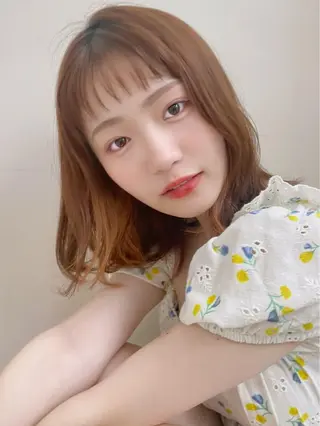 ミディアム カラー 🪭risa 暖色/レイヤー🪭のヘアスタイル