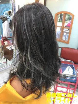 セミロング カラー 平尾 拓也のヘアスタイル