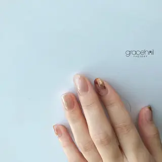 ネイル なんば堀江/育爪施術 ニュアンス✻Kaphのネイルデザイン