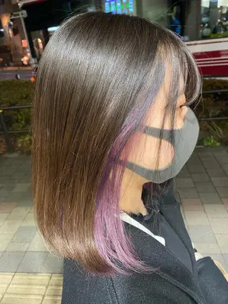 ミディアム カラー ヘアアレンジ TSUNA 🌙 Lim 五反田のマツエク・マツパデザイン