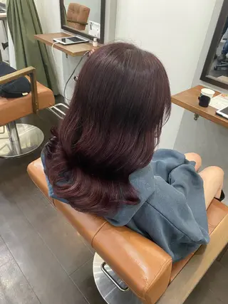 セミロング カラー ヘアアレンジ 🍒ᩚ名駅/艶髪 縮毛矯正/あゆ🍒ᩚのヘアスタイル