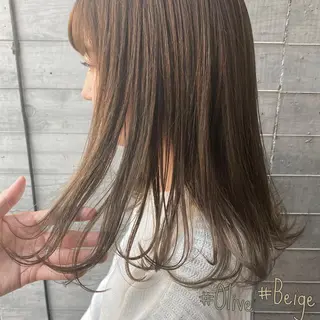 ミディアム カラー ヘアアレンジ ブリーチなし透け感/ マンツーマン/Ryoのヘアスタイル