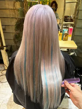 ロング カラー ‼️最新ハネエクステ 原宿のヘアスタイル