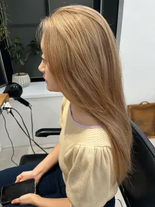 ロング カラー 赤み消しカラー/ ナチュラル/トモキのヘアスタイル