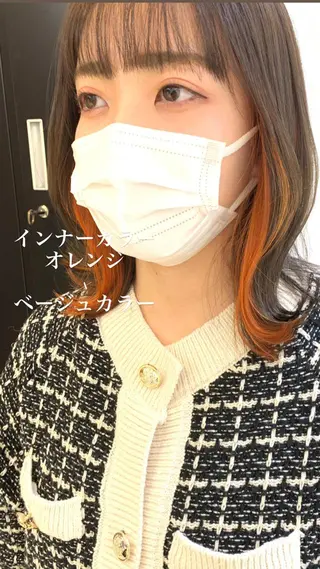 ミディアム カラー 似合わせカラー/艶 髪質改善/ヨシザキのヘアスタイル