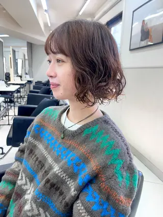 パーマ ウルフ🦋顔まわり ❤︎ ͛MEIのヘアスタイル