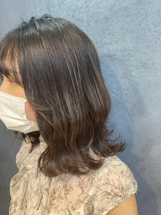 セミロング カラー ヘアアレンジ メンズ キッズ ネイル マツエク・マツパ 透明感カラー🤎 ゆりのヘアスタイル