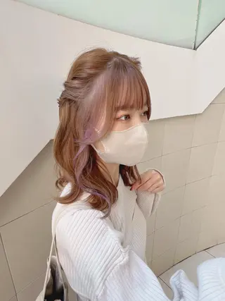 ミディアム カラー 【韓国艶カラー🎀】 添田 菜摘のヘアスタイル