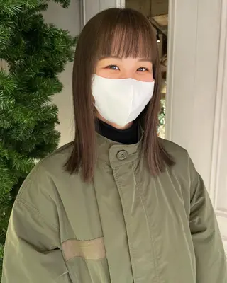 セミロング カラー ベージュ🤎透明感 カラー🤎anriのヘアスタイル