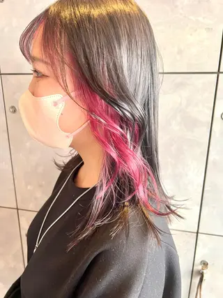 ミディアム カラー ヘアアレンジ 🌈インナーカラー ‘ショウマ’🌈のヘアスタイル