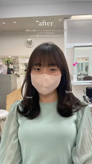 セミロング 立野 莉央のヘアスタイル