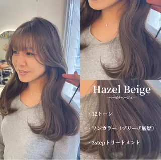 ロング カラー ブリなしダブル/ 顔周り/大村真咲のヘアスタイル