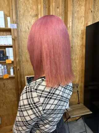 カラー まろみ暖色×ボブ ×chia🕯のヘアスタイル